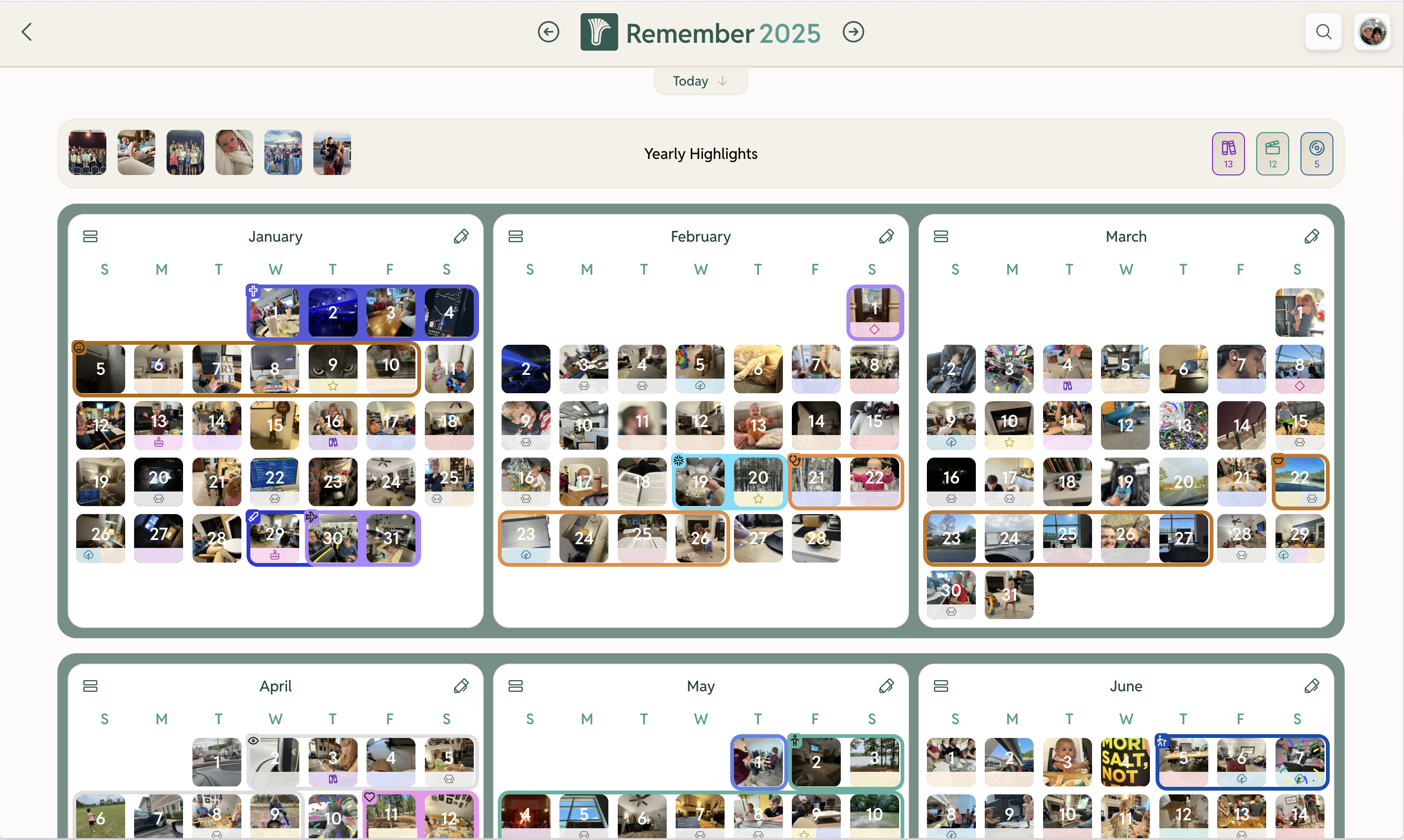 A page from the Remember journal